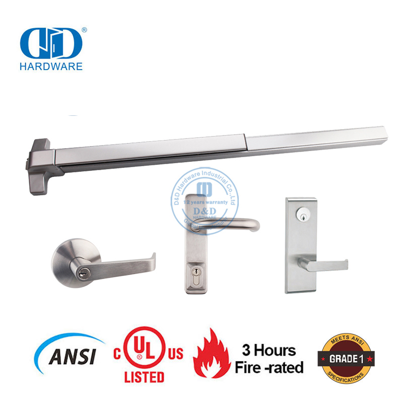 Aufputz-Panikstange für Ausgangstüren mit Hebelverschluss