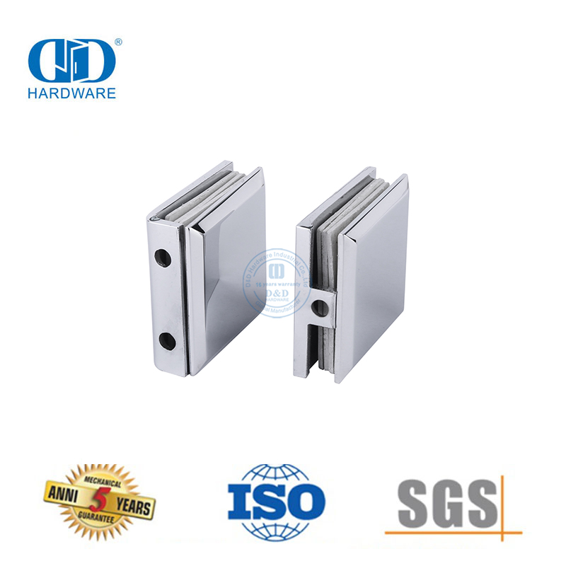 Polierte Oberfläche, 8–10 mm Glastür-Klemmclip für Badezimmer
